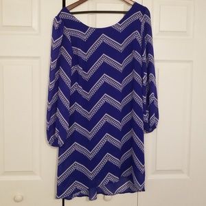 Royal Blue Chevron Bow Dress Size Large